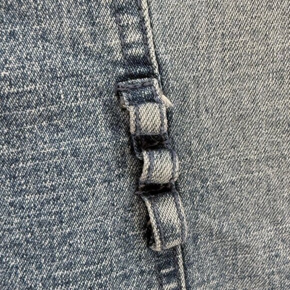 Forenza Vtg 90s Medium Wash Stretch Denim Mini Dress Sz 6 - Picture 4 of 8